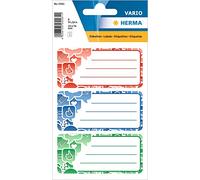 HERMA 5561 Book Labels Social Icons 9 Pieces 76x35mm Self-Adhesive Lined Book Stickers for School Kids Girls Boys Blank Notebook Labels Stickers Colourful