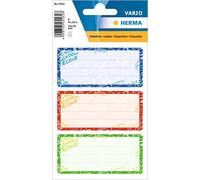 HERMA 5562 Book Labels for Writing on Schoolydoo 9 Pieces 76 x 35 mm Self-Adhesive Lined Book Stickers for School Kids Girls Boys Blank Book Labels Stickers Colourful