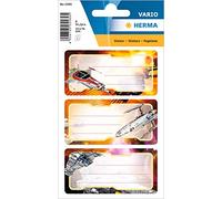 HERMA 5589 "Spaceship" Self-Adhesive Book Labels with Motifs for School for Children, Girls and Boys, 6 School Labels