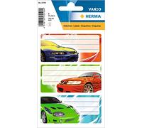 HERMA 5599 Book Labels for Labelling, Tuning (82 x 55 mm, 9 Name Stickers, Paper, Matte) Self-Adhesive, Permanent Adhesive School Labels for Books, Notebooks, Boxes, Household, Colourful