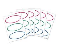 HERMA 5782 Book Labels for Writing on Neutral Oval Edge 18 Pieces 74 x 36 mm Self-Adhesive Book Stickers for School Kids Girls Boys Blank Book Labels Stickers White Red Green Blue