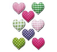 HERMA 6288 Stickers Hearts Colourful Large Pack of 8 Heart Stickers Made of Fabric in Pink Green Heart Shape Labels for Valentine's Day Love Wedding Birthday Scrapbooking Decoration Gift Letters DIY