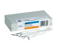 HERMA 6800 Threads and Cotter Pins (Thread Length Approx. 8 cm) for Hanging Tags, Goods Tags, Price Labels, 1,000 Double Threads Knotted with Metal Cotter Pin, White/Silver