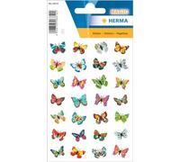 HERMA 6819 Glitter Film Stickers for Children, Butterflies (32 Stickers, Foil, Glittery) Self-Adhesive, Permanent Adhesive Motif Labels for Girls and Boys, Colourful