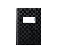 HERMA 7429 Notebook Covers A5 Raffia Black, Pack of 25, Book Covers with Label & Raffia Structure Made of Durable & Wipe-Clean Polypropylene Film, Notebook Cover Set for School Notebooks, Coloured