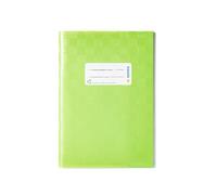 HERMA 7435 Notebook Covers A5 Raffia Light Green, Pack of 25, Book Covers with Label & Raffia Structure Made of Durable & Wipe-Clean Polypropylene Film, Notebook Cover Set for School Notebooks,
