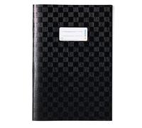 HERMA 7449 Notebook Covers A4 Raffia Black, Pack of 25, Book Covers with Label & Raffia Structure Made of Durable & Wipe-Clean Polypropylene Film, Notebook Cover Set for School Notebooks, Coloured