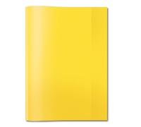 HERMA 7481 Notebook Covers A5 Transparent Yellow, Pack of 25, Book Covers Made of Durable & Wipe-Clean Polypropylene Film, Transparent Notebook Cover Set for School Notebooks, Coloured