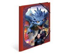 Herma A4 Dragon Children's Portfolio Folder with Corner Folder Made of Cardboard with Fantasy Motif, Elastic Band, Inner Flaps and Inner Print for Boys and Girls