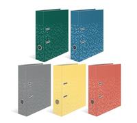 HERMA A4 Lever Arch File Assortment, Pack of 5, 70mm Spine, Heavy Duty Folder with Pattern Motif, Glossy Finish & Inner Print, Kids Ring Binder, Archiving Folder & Storage File Organizer