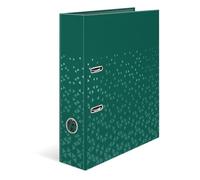 HERMA A4 Lever Arch File Dark Green, Pack of 5, 70mm Spine, Heavy Duty Folder with Pattern Motif, Glossy Finish & Inner Print, Kids Ring Binder, Archiving Folder & Storage File Organizer