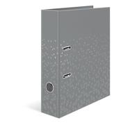 HERMA A4 Lever Arch File Grey, 70mm Spine, Heavy Duty Folder with Pattern Motif, Glossy Finish & Inner Print, Kids Ring Binder, Archiving Folder & Storage File Organizer