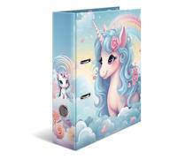 Herma A4 Lever Arch File Happy Unicorn - 70mm Spine, Heavy-Duty, Glossy with Inner Print