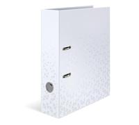 HERMA A4 Lever Arch File White, Pack of 5, 70mm Spine, Heavy Duty Folder with Pattern Motif, Glossy Finish & Inner Print, Kids Ring Binder, Archiving Folder & Storage File Organizer
