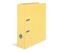 HERMA A4 Lever Arch File Yellow, Pack of 5, 70mm Spine, Heavy Duty Folder with Pattern Motif, Glossy Finish & Inner Print, Kids Ring Binder, Archiving Folder & Storage File Organizer