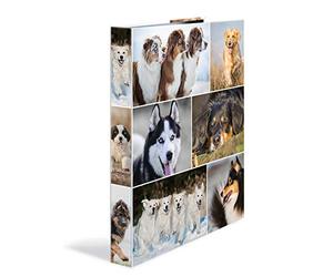 Herma A4 Ring Binders Dogs Set 3 Pcs Thin 2 Rings 35mm Wide Ring Binders for Kids Animal Pattern Colorful Ring Binder with Inner Print for Boys and