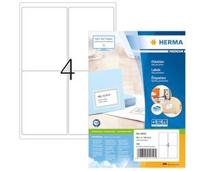HERMA Address Labels Premium A4 99.1x139 mm White Paper matt 400 pcs.