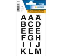 HERMA Black Letters Stickers, Pack of 36, 20 x 20 mm, Self-Adhesive, Waterproof, Weatherproof, Large, Alphabet Stickers, Adhesive Letters A-Z, Made of Foil for Sticking, Transparent