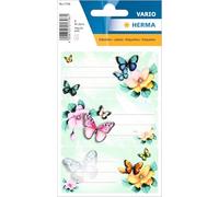 HERMA Book Labels for Writing on Butterflies, Flowers Name Stickers Children with Butterfly Motif, Self-Adhesive Labelling Labels Name Tags for School Book Book School Book Water Bottle