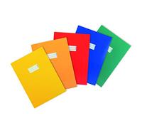 HERMA Cardboard Exercise Book Cover A4, with inscription field, made of extra-strong cardboard, slip on cover jackets for school, pack of 5, assorted colours