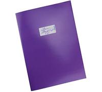 HERMA Cardboard Exercise Book Cover A4, with inscription field, made of extra-strong cardboard, slip on cover jackets for school, purple