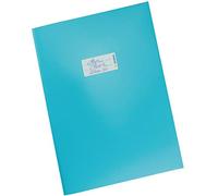 HERMA Cardboard Exercise Book Cover A4, with inscription field, made of extra-strong cardboard, slip on cover jackets for school, turquoise