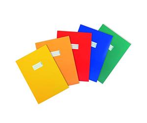 HERMA Cardboard Exercise Book Cover A4, with inscription field, made of extra-strong cardboard, slip on cover jackets for school, pack of 5, assorted colours