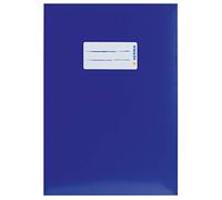 HERMA Cardboard Exercise Book Cover A5, with inscription field, made of extra-strong cardboard, slip on cover jackets for school, blue