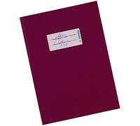 HERMA Cardboard Exercise Book Cover A5, with inscription field, made of extra-strong cardboard, slip on cover jackets for school, ruby