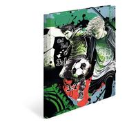 Herma Children's A4 Football Portfolio Folder – Cardboard, Corner Folder, Elastic Band, Inner Flaps