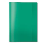 HERMA Clear Exercise Book Cover A4, Made of wipeable and Sturdy Plastic, Slip on Cover Jackets for School, Green,7495