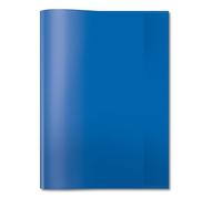 HERMA Clear Exercise Book Cover A4, Made of wipeable and Sturdy Plastic, Slip on Cover Jackets for School, Blue 7493