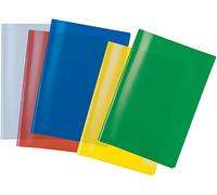 HERMA Clear Exercise Book Cover A5, Made of wipeable and Sturdy Plastic, Slip on Cover Jackets for School, Pack of 10, Assorted Colours 19991