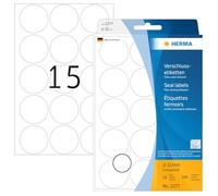 HERMA Clear Seal Stickers, 240 Labels, Ø 32 mm, 15 Labels per Sheet, Self Adhesive Round Sealing Stickers, Blank Sticky Dots for Mail Envelopes Boxes Gift Packaging, Transparent