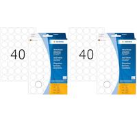 HERMA Clear Seal Stickers, 640 Labels, Ø 19 mm, 40 Labels per Sheet, Self Adhesive Round Sealing Stickers, Blank Sticky Dots for Mail Envelopes Boxes Gift Packaging, Transparent (Pack of 2)