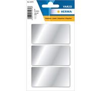 HERMA Coloured Labels, 3 Labels per Sheet, 3 Sheets, 34 x 67 mm, 9 Labels, Self Adhesive Large Labels Stickers, Blank Sticky Multi Purpose Labels for Office Kitchen Home, Silver