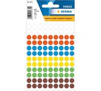 HERMA Dot Stickers Assorted, 540 Labels, Ø 8 mm, 108 Labels per Sheet, Self Adhesive Round Colour Labels Stickers, Blank Marking Dots, Sticky Circle Stickers for Color Coding Calendar