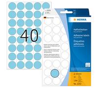 HERMA Dot Stickers Blue, 1280 Labels, Ø 19 mm, 40 Labels per Sheet, Self-Adhesive Perforated Round Stickers for Color Coding Calendar