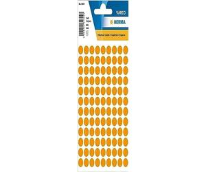 HERMA Dot Stickers Luminous Orange, 540 Labels, Ø 8 mm, 108 Labels per Sheet, Self Adhesive Round Colour Labels Stickers, Blank Marking Dots, Sticky Circle Stickers for Color Coding Calendar