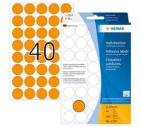 HERMA Dot Stickers Luminous Orange, 960 Labels, Ø 19 mm, 40 Labels per Sheet, Self Adhesive Perforated Round Colour Labels Stickers, Blank Marking Dots, Sticky Stickers for Color Coding Calendar