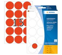 HERMA Dot Stickers Luminous Red, 360 Labels, Ø 32 mm, 15 Labels per Sheet, Self Adhesive Round Colour Labels Stickers, Blank Marking Dots, Sticky Circle Stickers for Color Coding Calendar