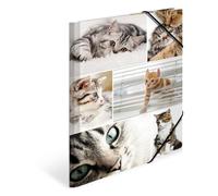 HERMA Elastic Folder Animals with Cats Motif, A4, Sturdy Cardboard, with Inner Print, 1 Span Folder