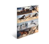 HERMA Elastic Folder Animals with Horses Motif, A3, Sturdy Cardboard, with Inner Print, 1 Span Folder