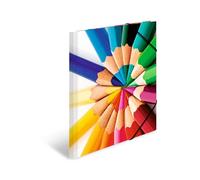 HERMA Elastic Folder Impressions with Pencils Motif, A3, Sturdy Cardboard, with Inner Print, 1 Span Folder