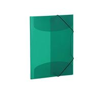 HERMA Elastic Folder Translucent in Dark Green, A4, Sturdy Plastic, with 3 Inner Flaps, 1 Span Folder