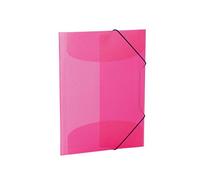 HERMA Elastic Folder Translucent in Pink, A4, Sturdy Plastic, with 3 Inner Flaps, 1 Span Folder