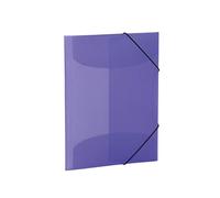 HERMA Elastic Folder Translucent in Purple, A4, Sturdy Plastic, with 3 Inner Flaps, 1 Span Folder