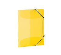 HERMA Elastic Folder Translucent in Yellow, A4, Sturdy Plastic, with 3 Inner Flaps, 1 Span Folder