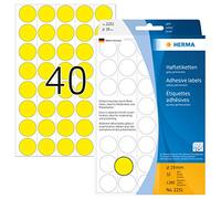 Herma Multi-purpose Labels 2251 – 19 mm Round Yellow Paper Matt Back – 1280 pcs
