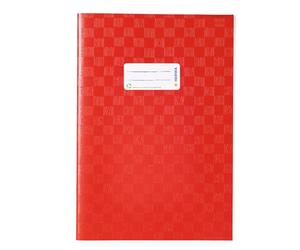 HERMA Exercise Book Cover A4, with Inscription Label, Made of wipeable and Sturdy Plastic, Slip on Cover Jackets for School, red, 7442